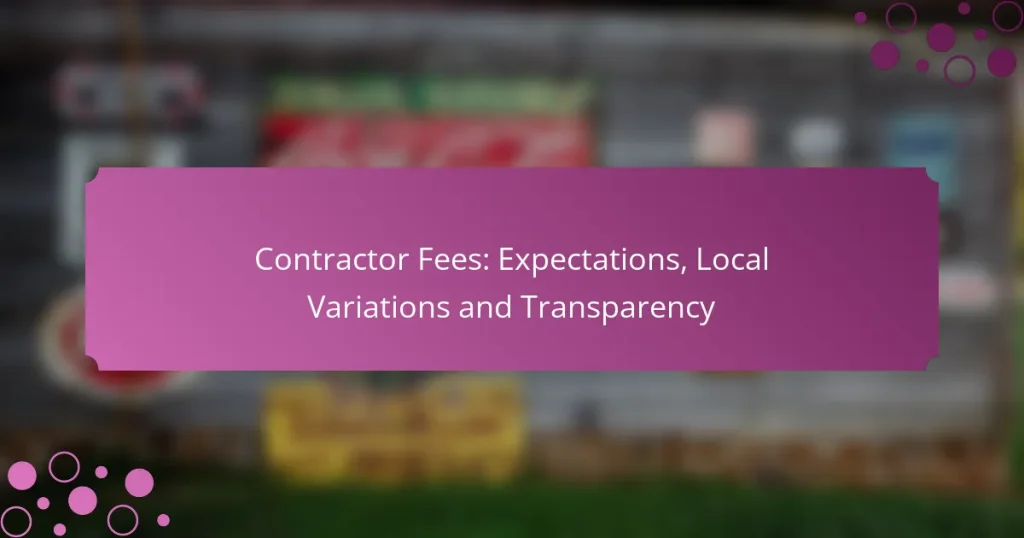 Contractor Fees: Expectations, Local Variations and Transparency